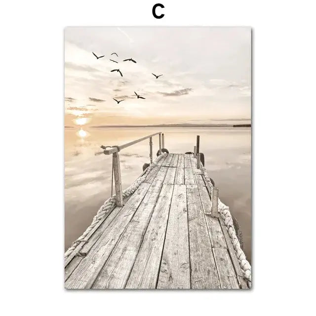 Vintage white sailboat bohemian beach wall art print bedroom decor