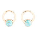 Calgary Blue Turquoise Post Golden Earrings