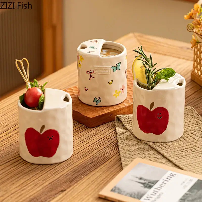 DecorBites™ Cartoon Pattern Porcelain Cup - Creative Coffee Mug for Dining Table