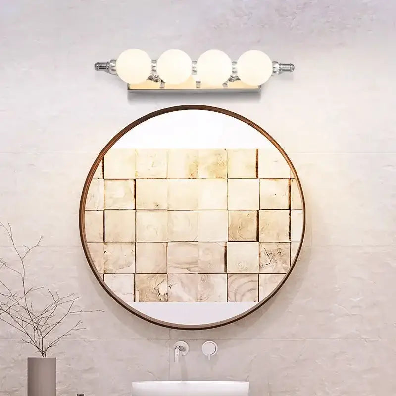 Chrome five globe bubble ball mirror wall sconces bathroom light