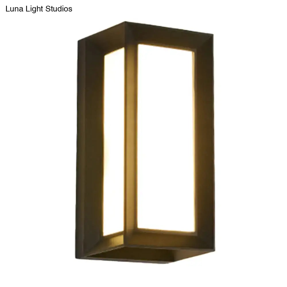 DecorBites™ Contemporary Black LED Wall Lamp for Courtyard - Flush Mount Sconce