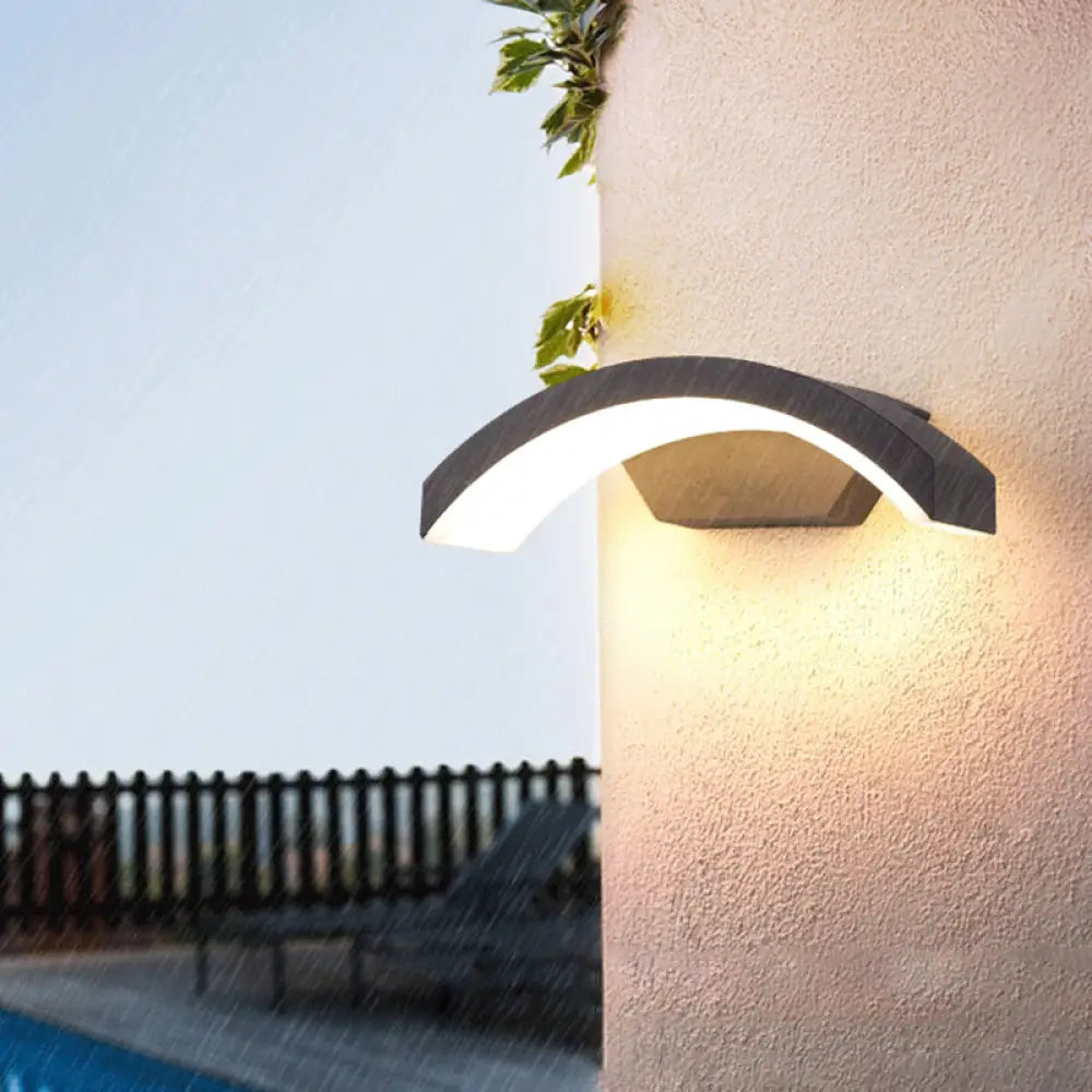 DecorBites™ Contemporary Black LED Wall Lamp for Courtyard - Flush Mount Sconce