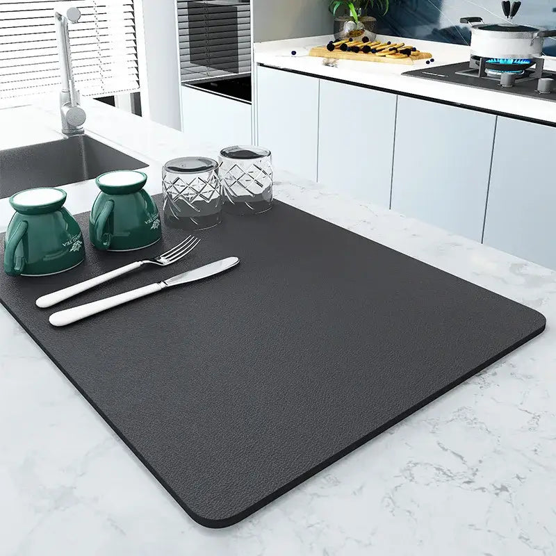 Dark gray silicone decorbites coffee mat absorbent kitchen drying mat