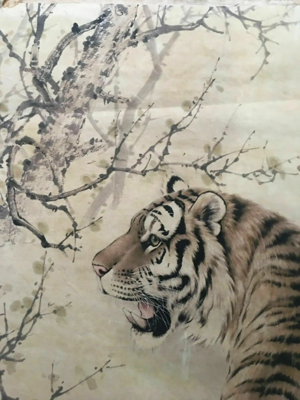 Chinese Tiger Mountain Kingdom Scroll – Traditional Wall Hanging
