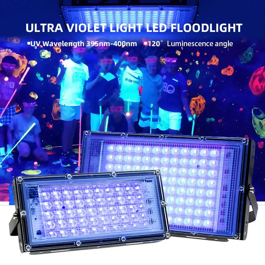 Decorbites 100w led uv blacklight panel for party room bright blue led