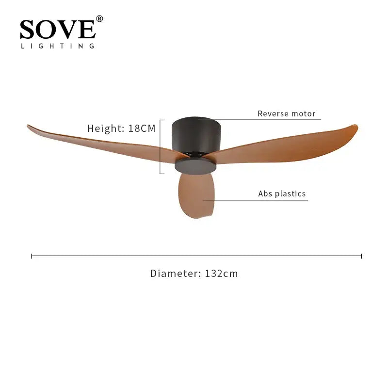 Modern white dc ceiling fan with remote control bedroom light wood