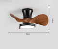 Modern white led ceiling fan with wooden blades bedroom light
