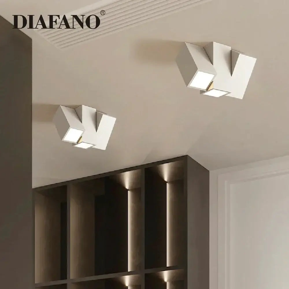 Modern white square dimmable ceiling spot light living room