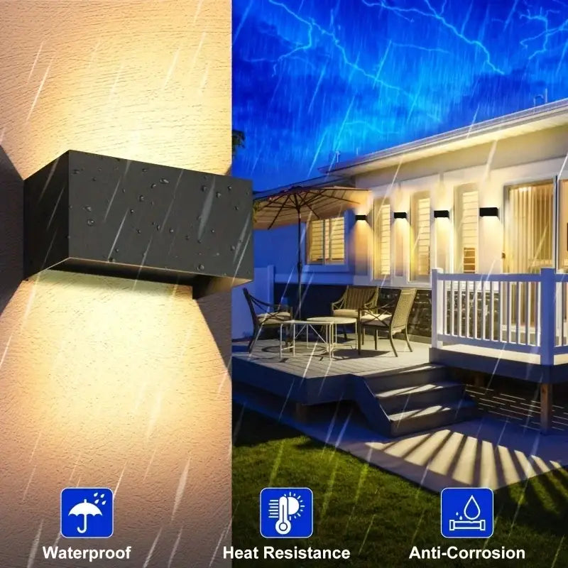 Modern black minimalist 24w led wall light outdoor sconce