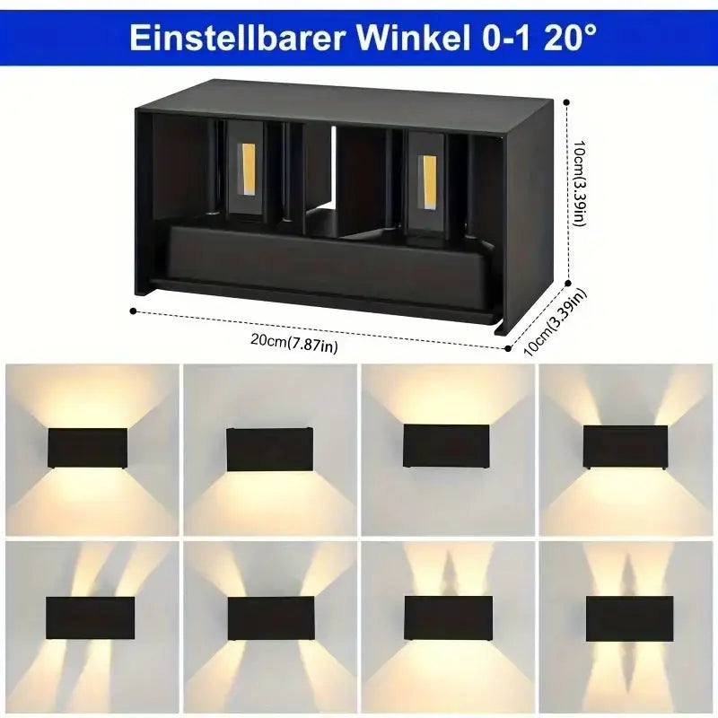 Modern black minimalist 24w led wall light outdoor sconce