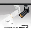 Modern white & black 25w dimmable led spotlight living room track light