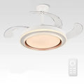 Modern white ceiling fan with led lights and remote control bedroom