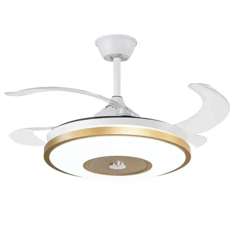 Modern gold led ceiling fan with remote – living room light