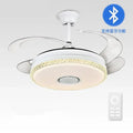 Luxury white crystal ceiling fan light – bedroom led fan
