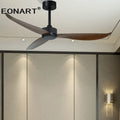 Modern black & dark brown ceiling fan with remote control living room