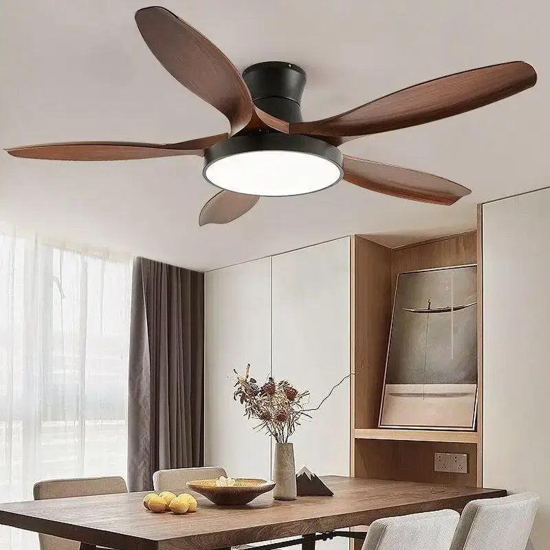 Modern light wood ceiling fan light with remote for living room