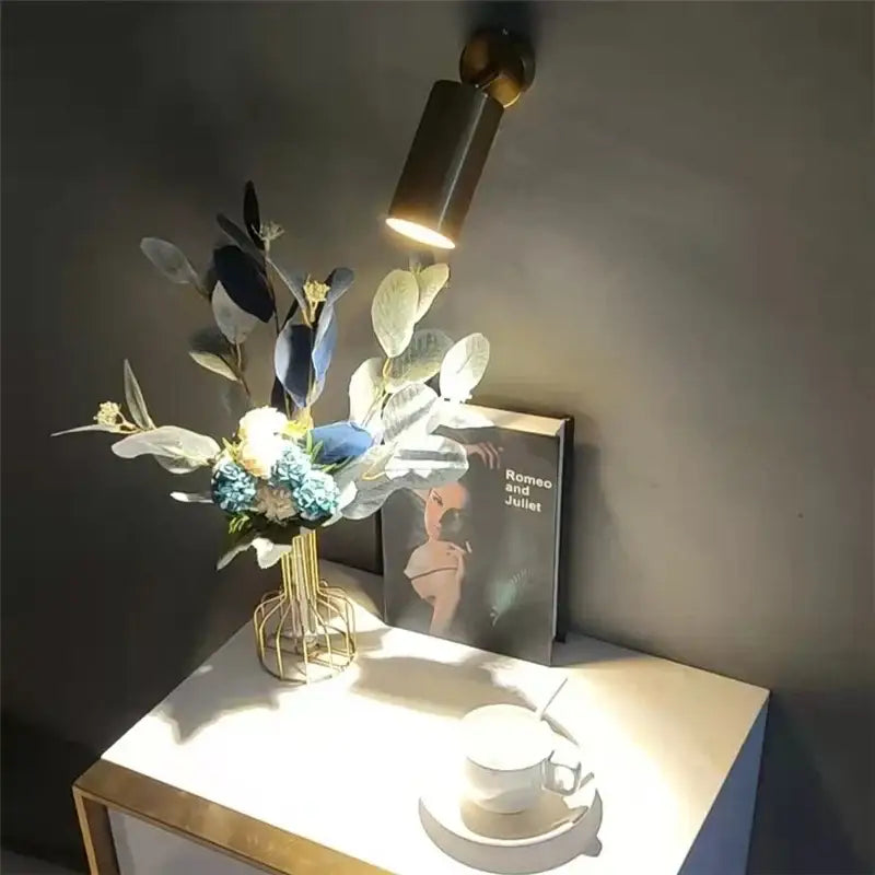Modern brass cylindrical led ceiling track downlight kitchen light