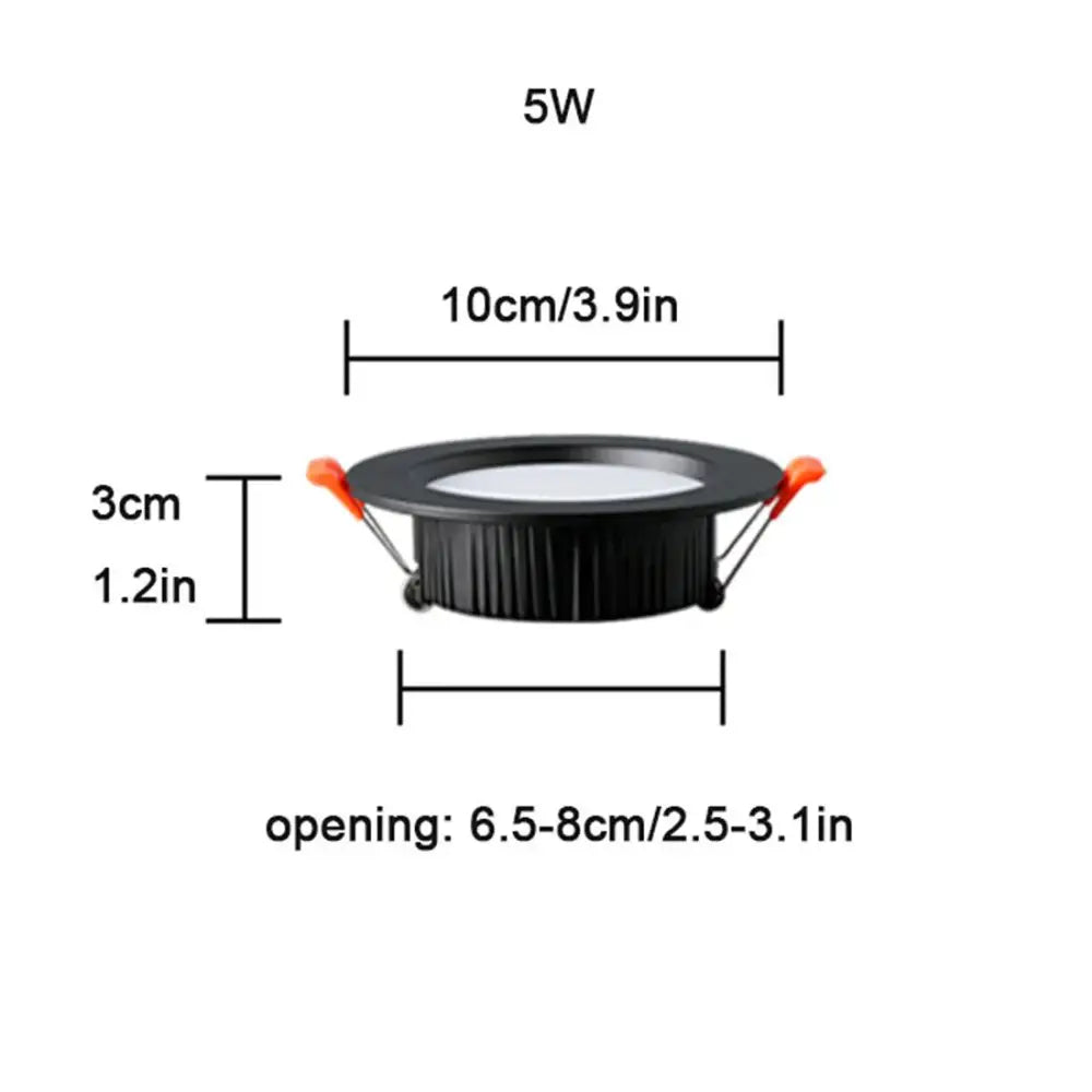 Modern black 5w led downlight living room recessed ceiling light