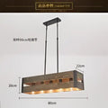 Rustic industrial style pendant lamp wood & black metal dining room