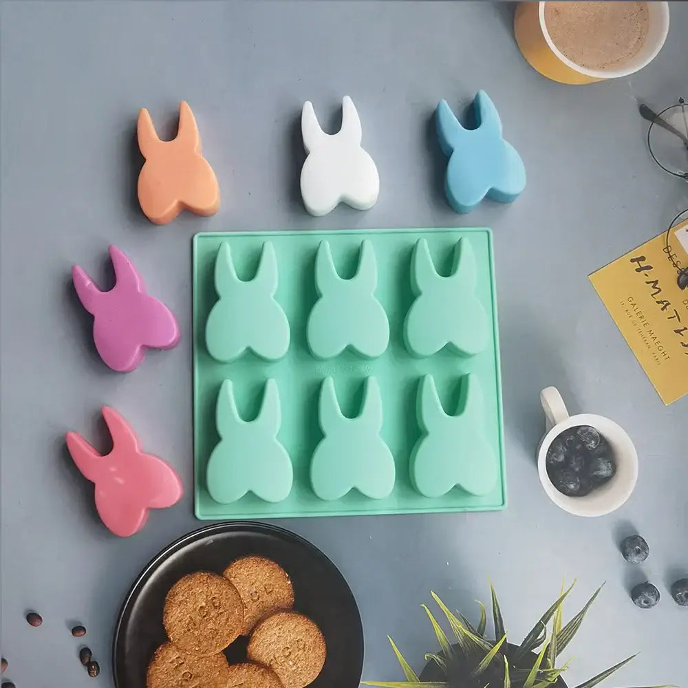 Mint green bunny silicone mold kitchen tooth silicone baking tool