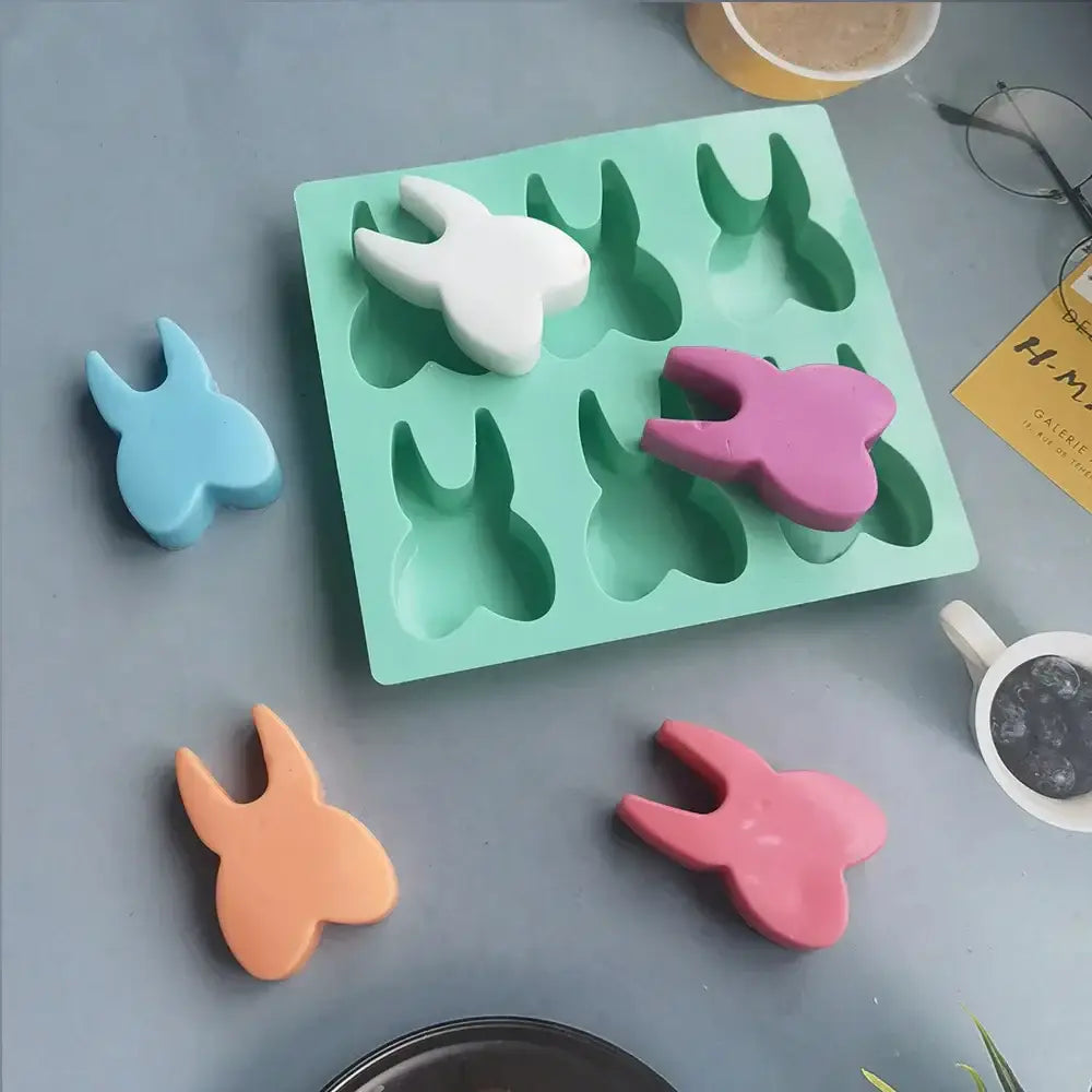 Mint green bunny silicone mold kitchen tooth silicone baking tool
