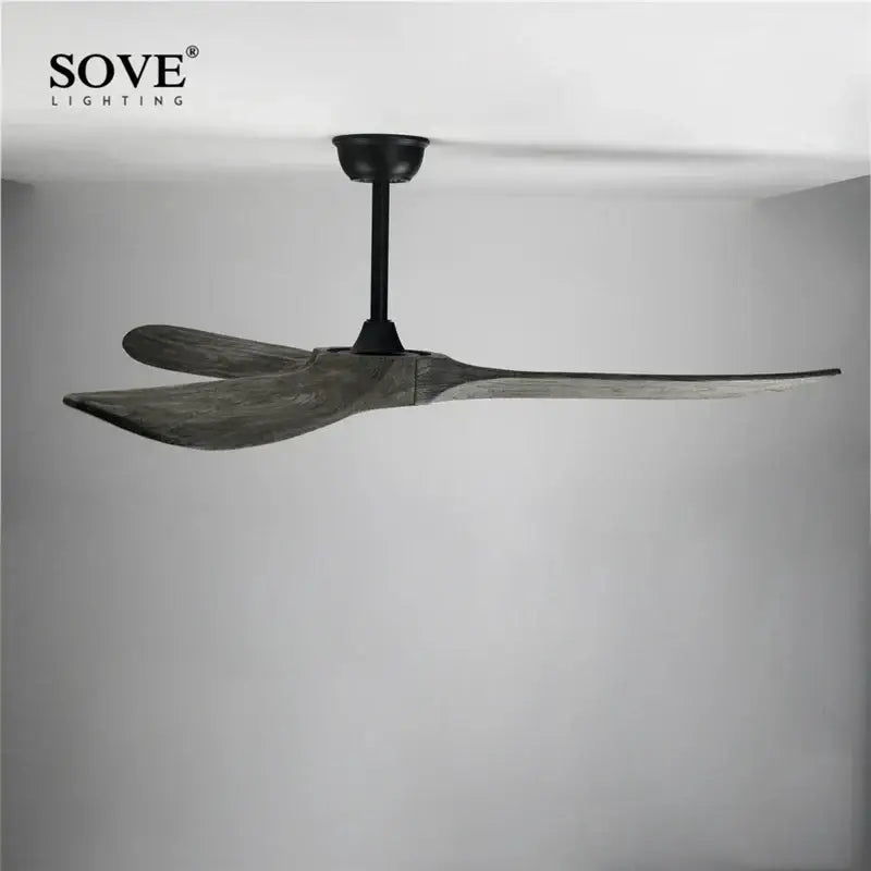 Modern white and light wood dc ceiling fan for living room