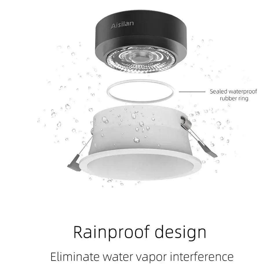 Modern black & white ip65 waterproof led downlight bathroom light