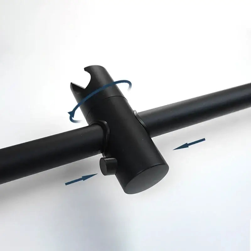 Modern matte black rain shower head with handheld hose – bathroom