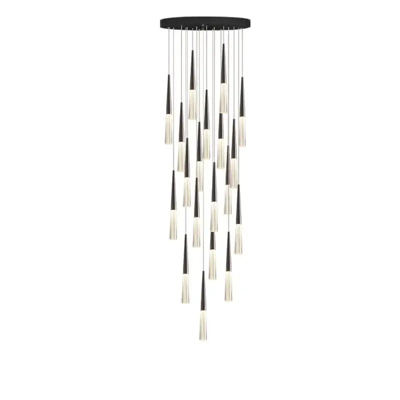Modern black & white cone pendant light – kitchen tapered chandelier