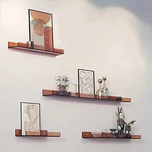 Modern vibrant acrylic wall shelf bedroom home decor