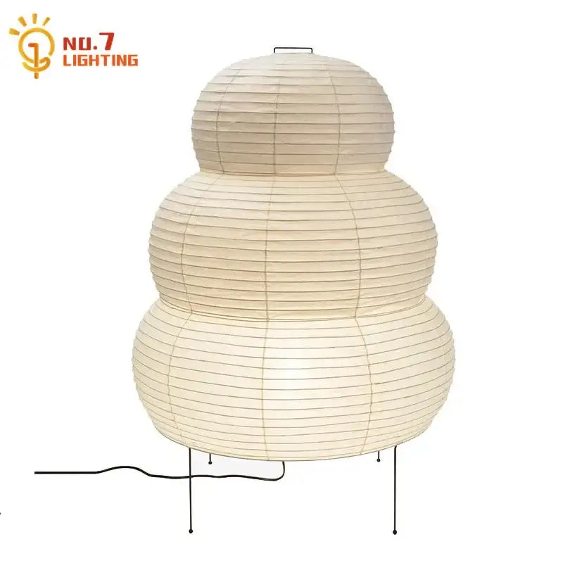 Geometric beige & black paper noguchi table lamp bedroom light