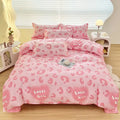 Abstract green & yellow aloe cotton printed bedding set bedroom