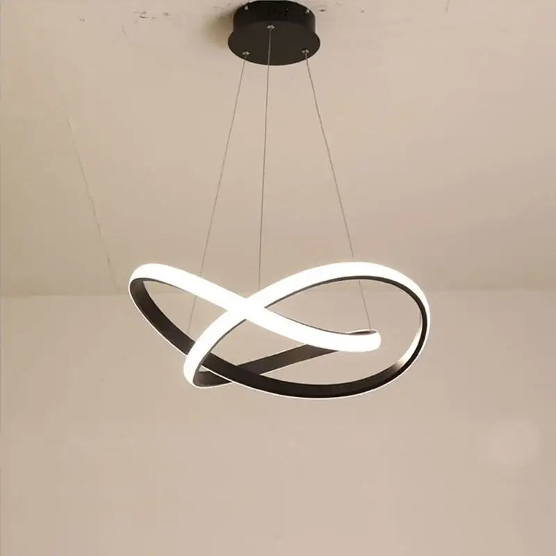Modern black & white aluminum line pendant light for dining rooms