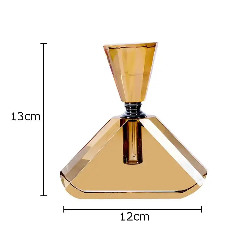 Elegant faceted amber crystal perfume bottle bedroom decor
