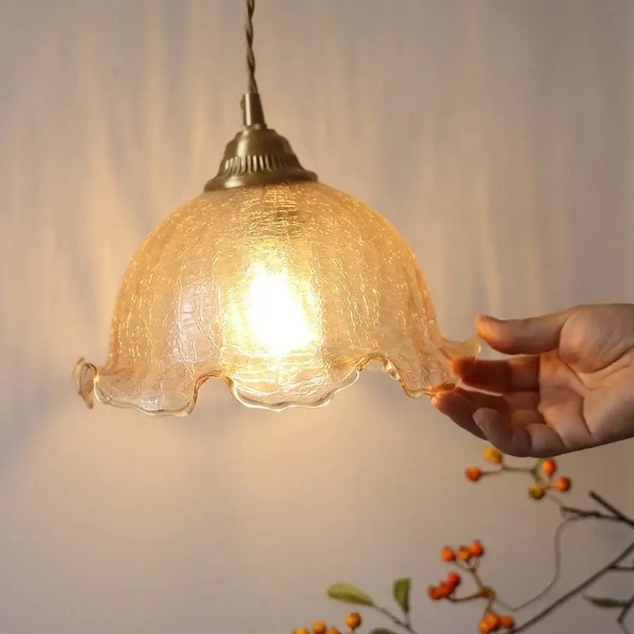 Antique brass and amber glass led wall lights for bedroom decor