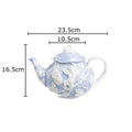 Pink and white angel figures relief ceramic teacup dining room set