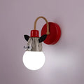 Whimsical green & beige animal led ceiling light bedroom lamp
