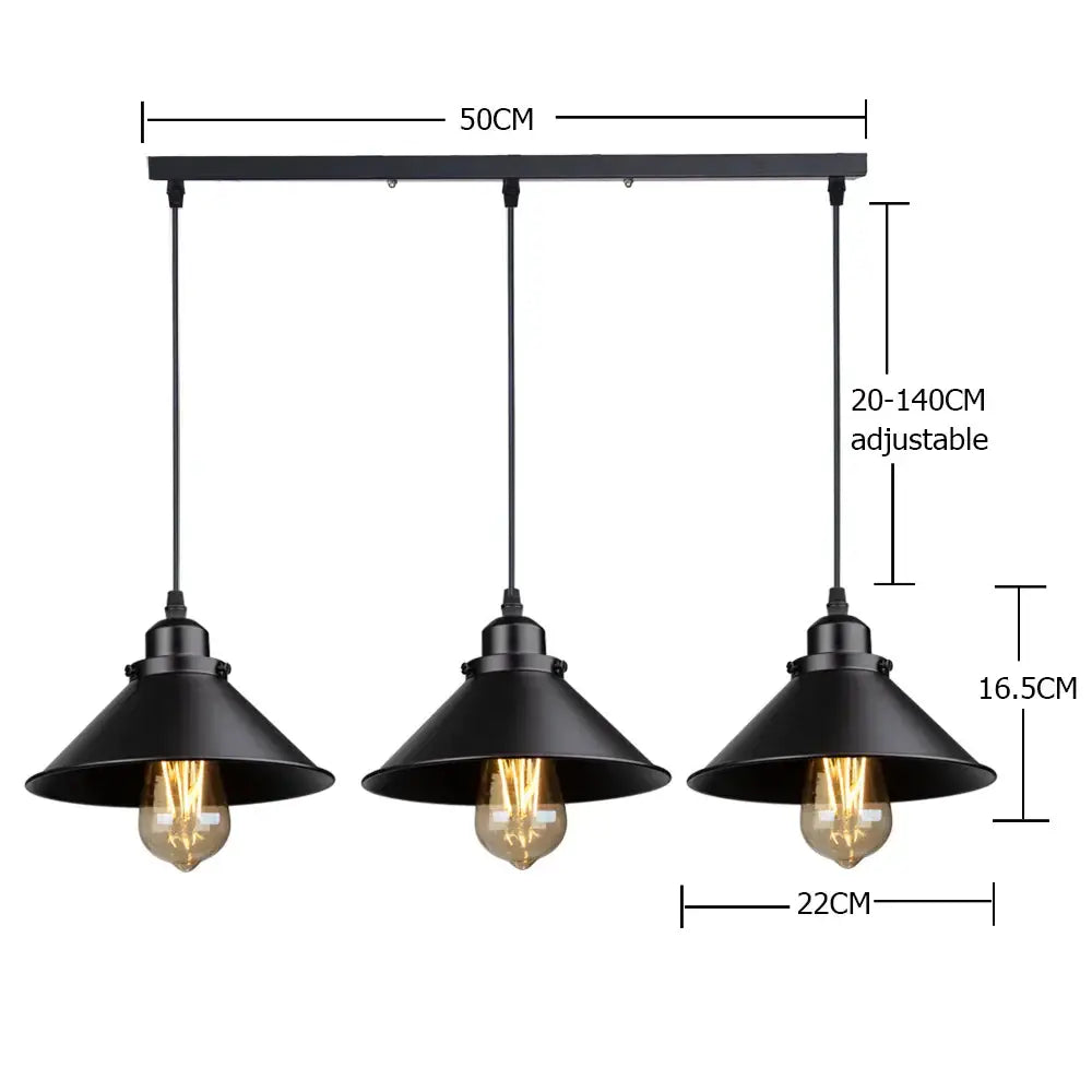 Industrial black & antique brass kitchen pendant light