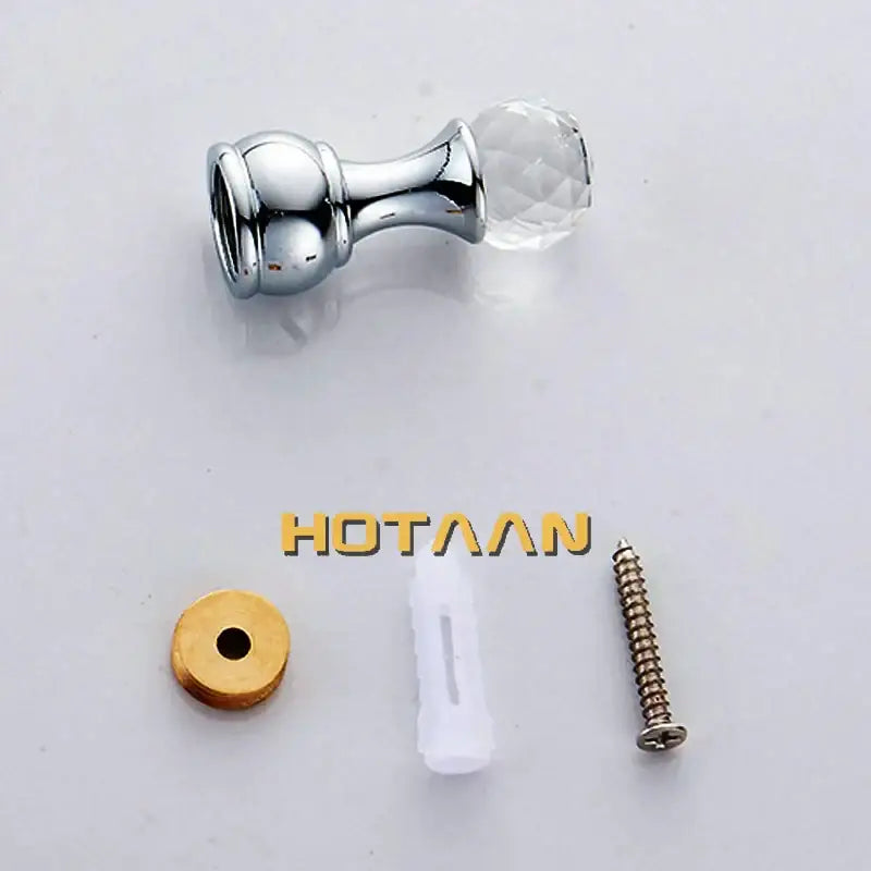 Antique brass wall clothes rack crystal knob bathroom hanger