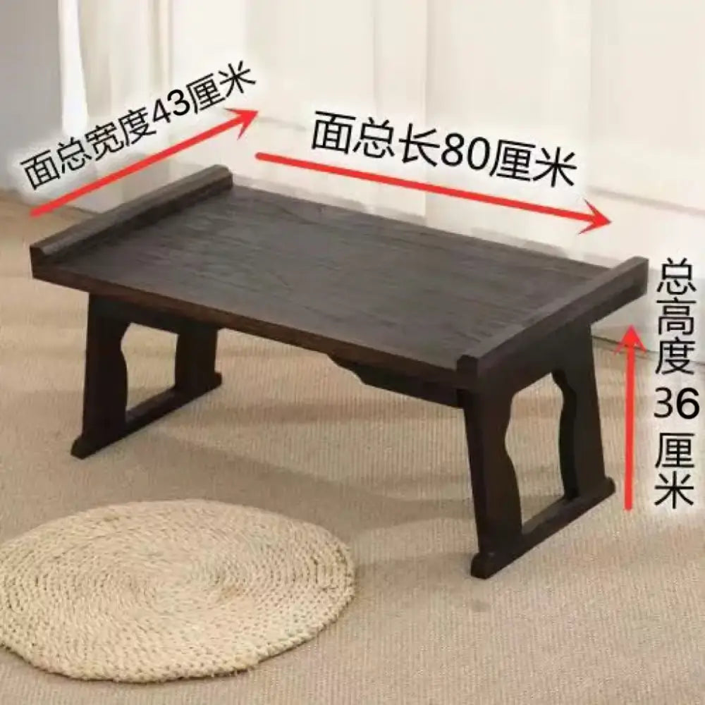 Antique chinese dark solid wood foldable table for tea room
