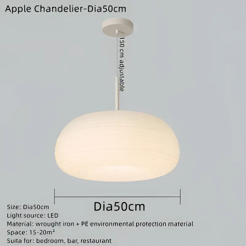 Modern off white apple shape led ceiling chandelier for bedroom