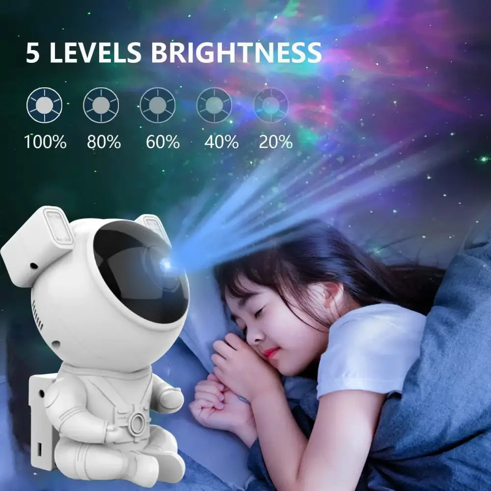 White and yellow decorbites astronaut galaxy starry sky night light bedroom projector