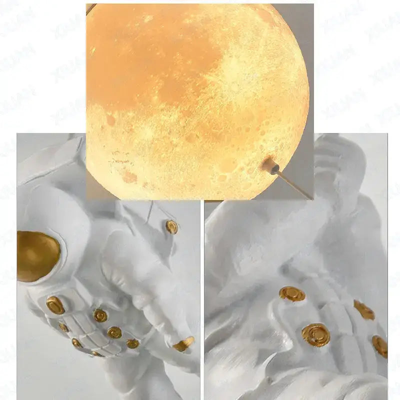Astronaut moon globe ceiling light for kids bedroom