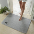 Plush gray quick drying absorbent bathroom mat