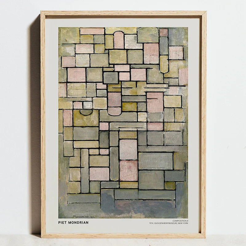 Minimalist abstract bauhaus geometric exhibition canvas living room art
