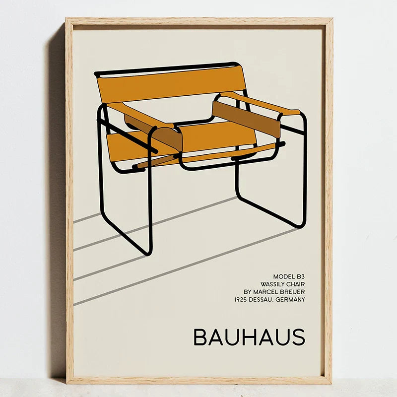 Minimalist abstract bauhaus geometric exhibition canvas living room art