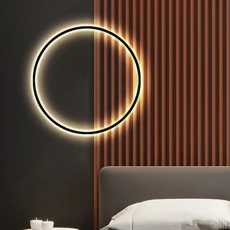 Decorbites black gold dimmable led wall sconce bedroom light rings