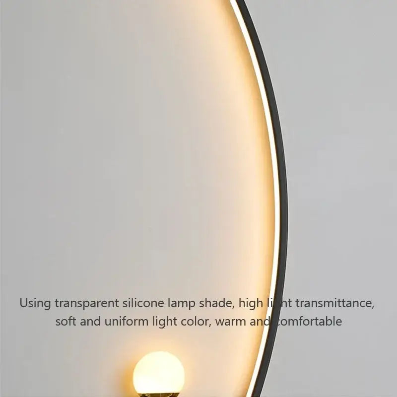 Modern crescent black & gold modern wall sconce bedroom light