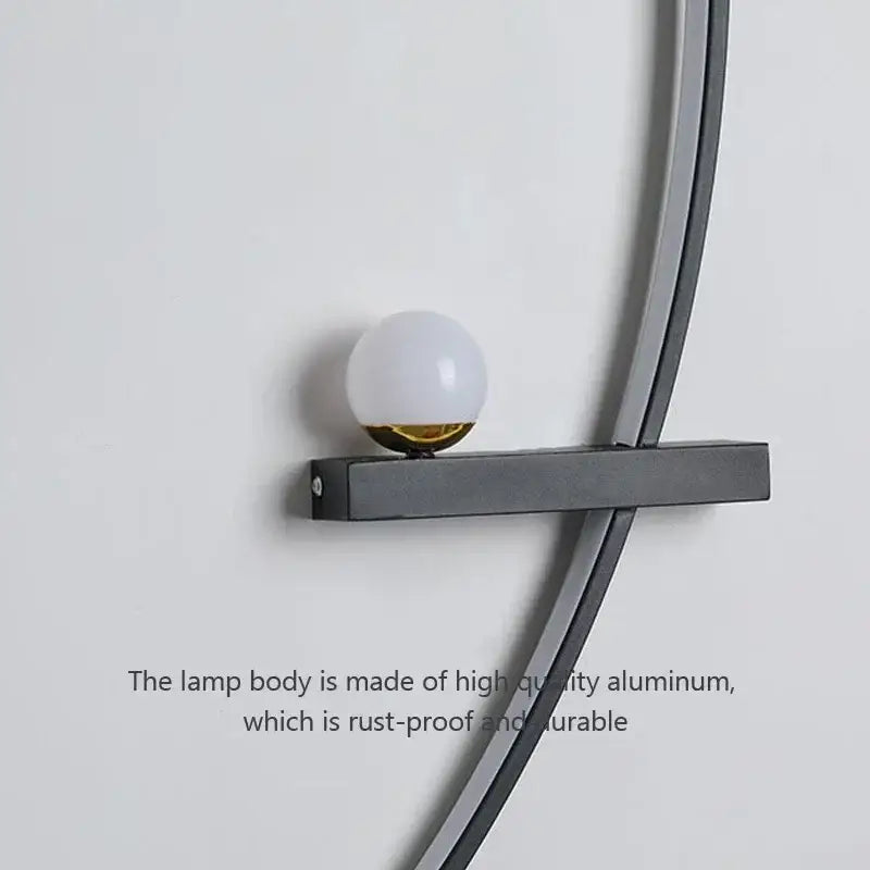 Modern crescent black & gold modern wall sconce bedroom light
