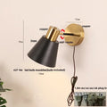 Modern black iron led wall sconce gold & black bedroom spotlight